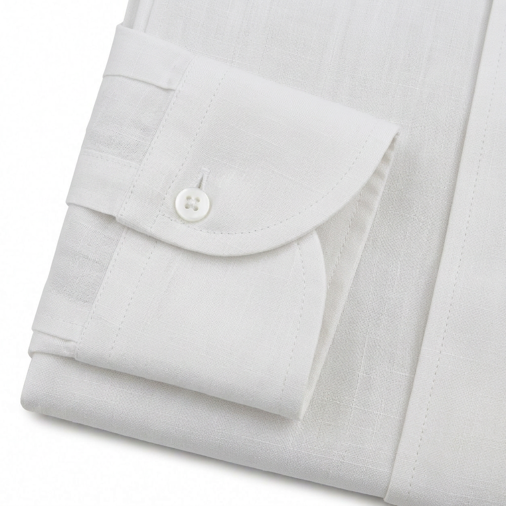 Leinenhemd Weiß Cordone Button Down