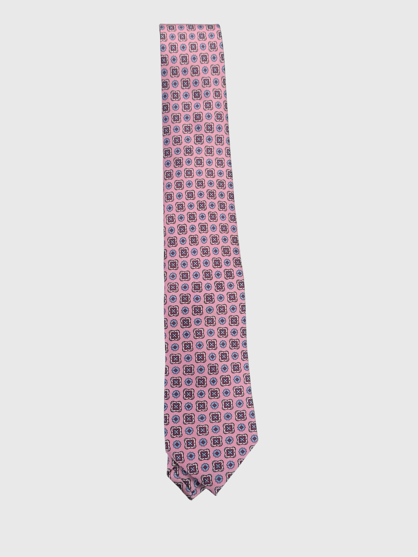 Krawatte Pink Medallion reine Seide - Made in Italy