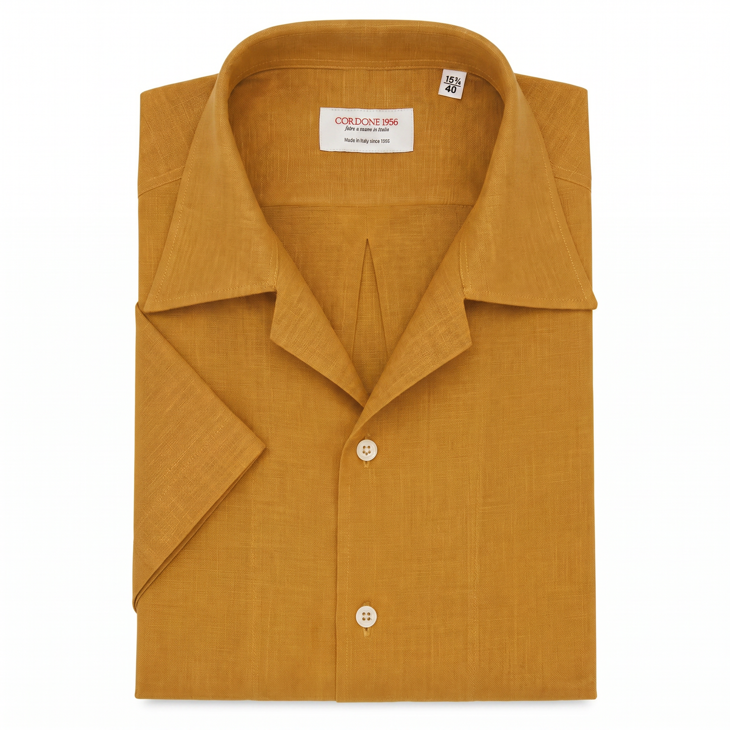 Cordone Hemd Kurzarm Leinen Brown