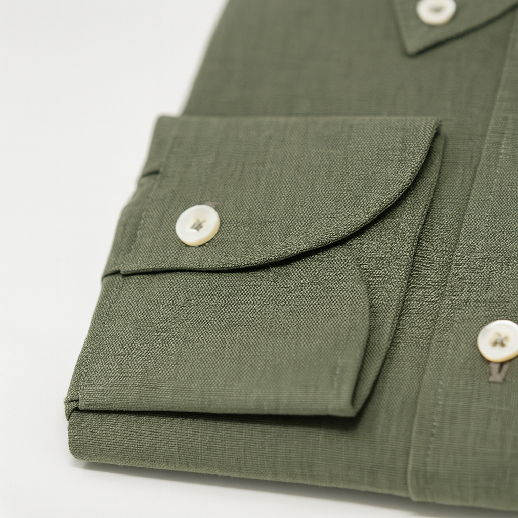 Leinenhemd Grün Cordone Button Down