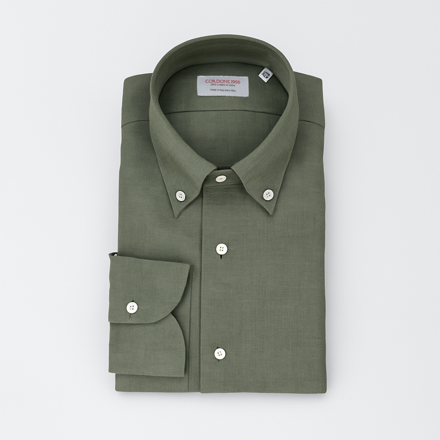 Leinenhemd Grün Cordone Button Down
