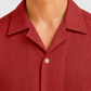 Cordone Hemd Kurzarm Leinen Rot