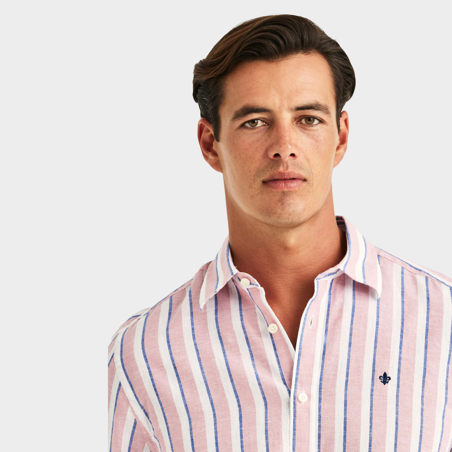 Morris Stockholm Leinenhemd Pink Stripes