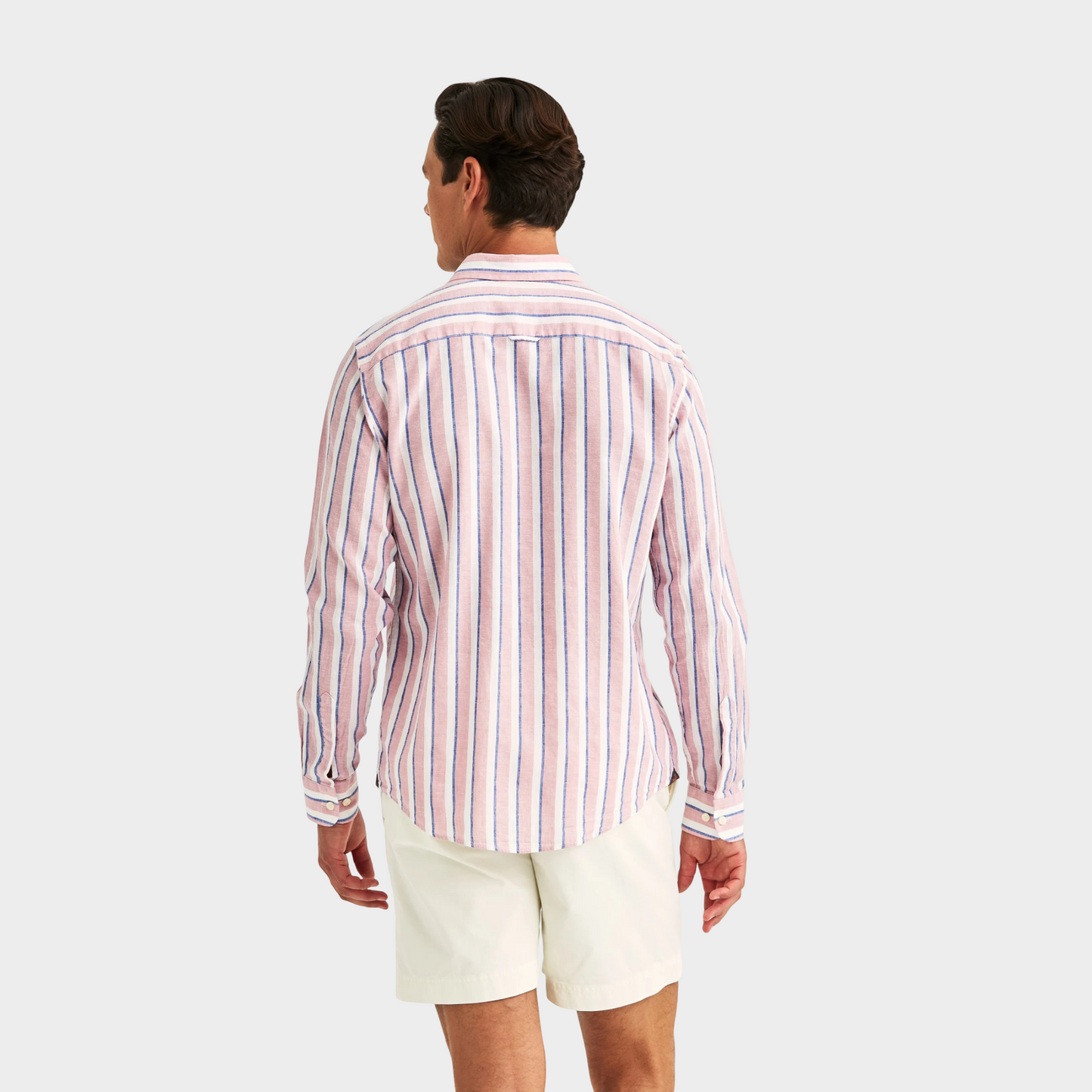 Morris Stockholm Leinenhemd Pink Stripes