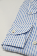 Leinenhemd Blau Gestreift Cordone Button Down