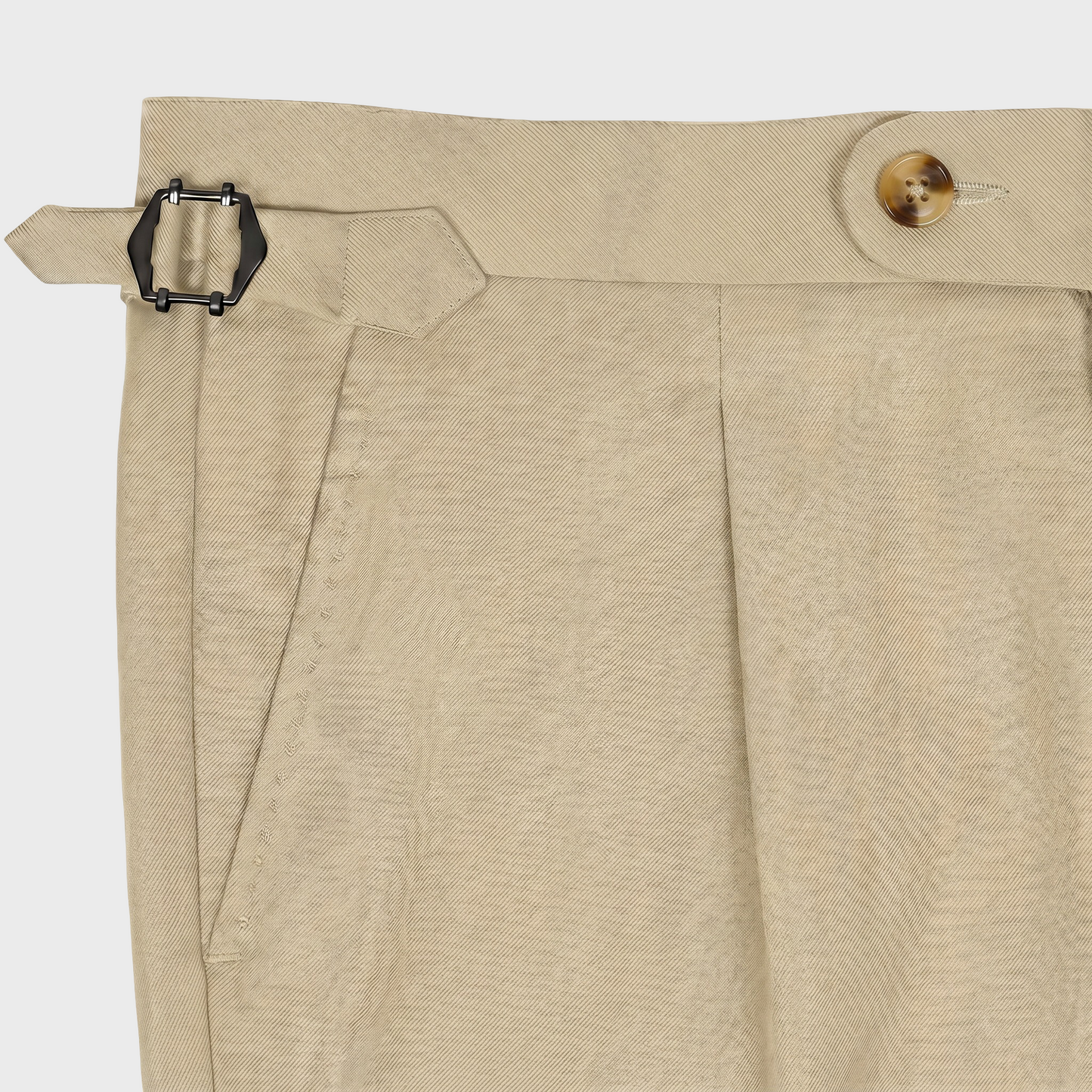 Bundfaltenhose Satorial Baumwolle Beige