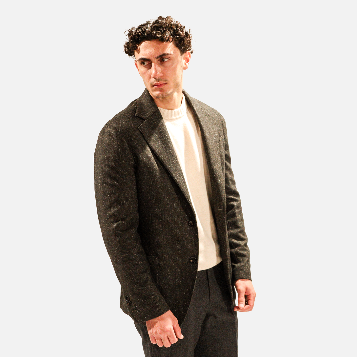 Sakko Donegal Khaki Made in Italy