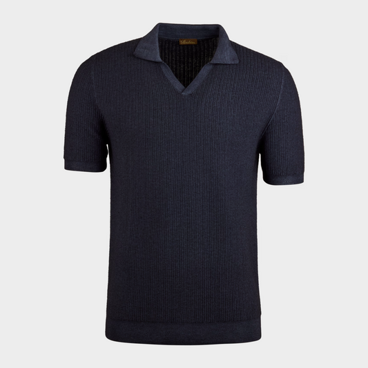 Stenströms Polo Shirt Dyed Merino Navy