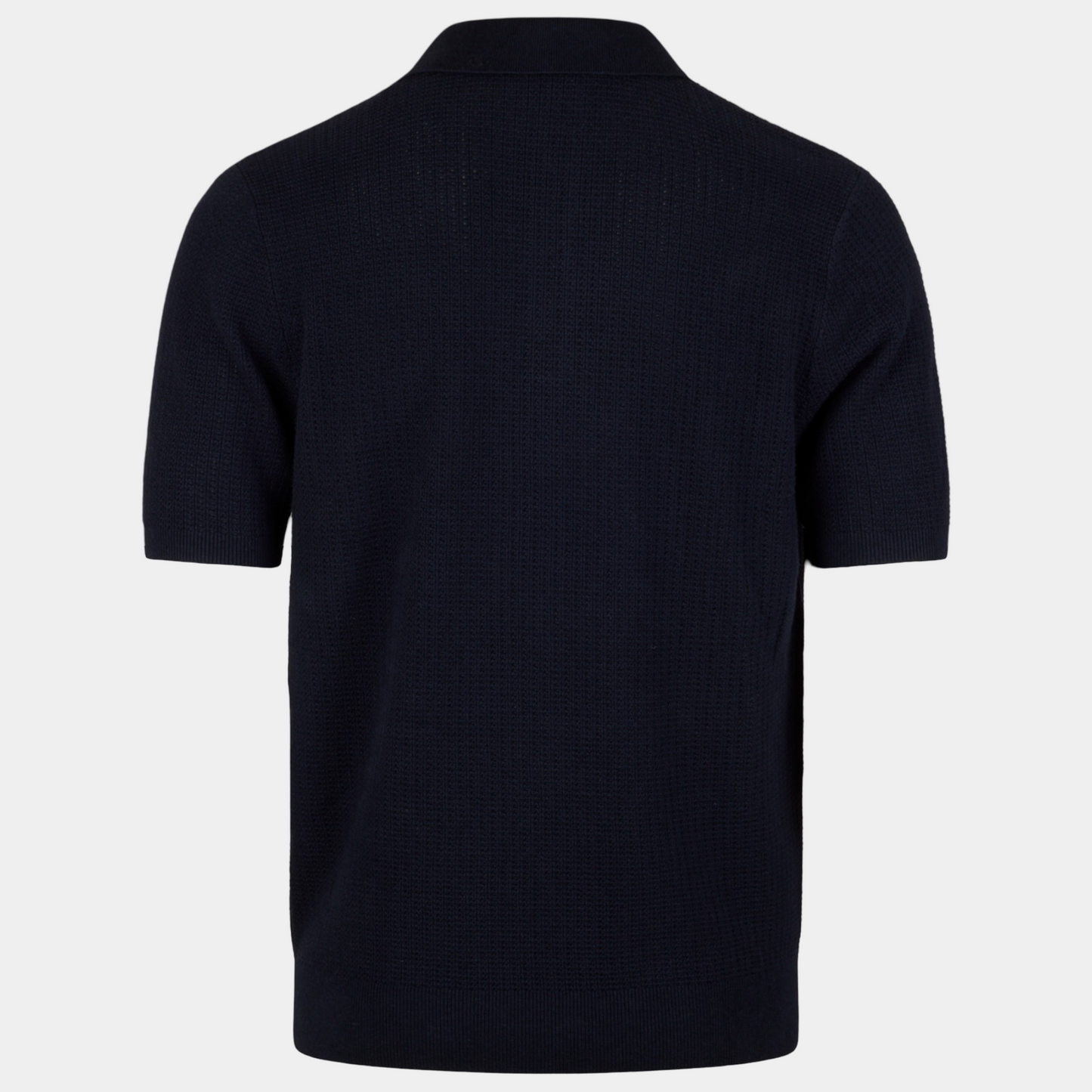 Polo Shirt Navy Knitted Crochet
