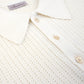 Polo Shirt Off-White Knitted Crochet