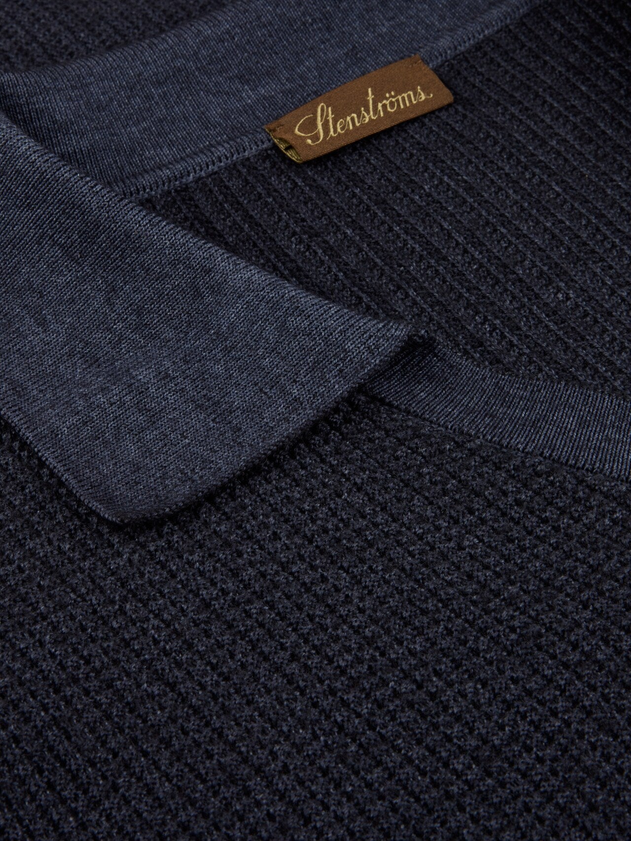 Stenströms Polo Shirt Dyed Merino Navy