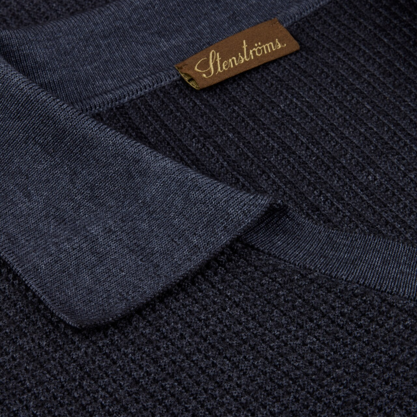Stenströms Polo Shirt Dyed Merino Navy