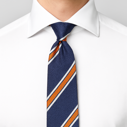 Suitery Krawatte Stripes Handrolled Made in Italy Blue Orange