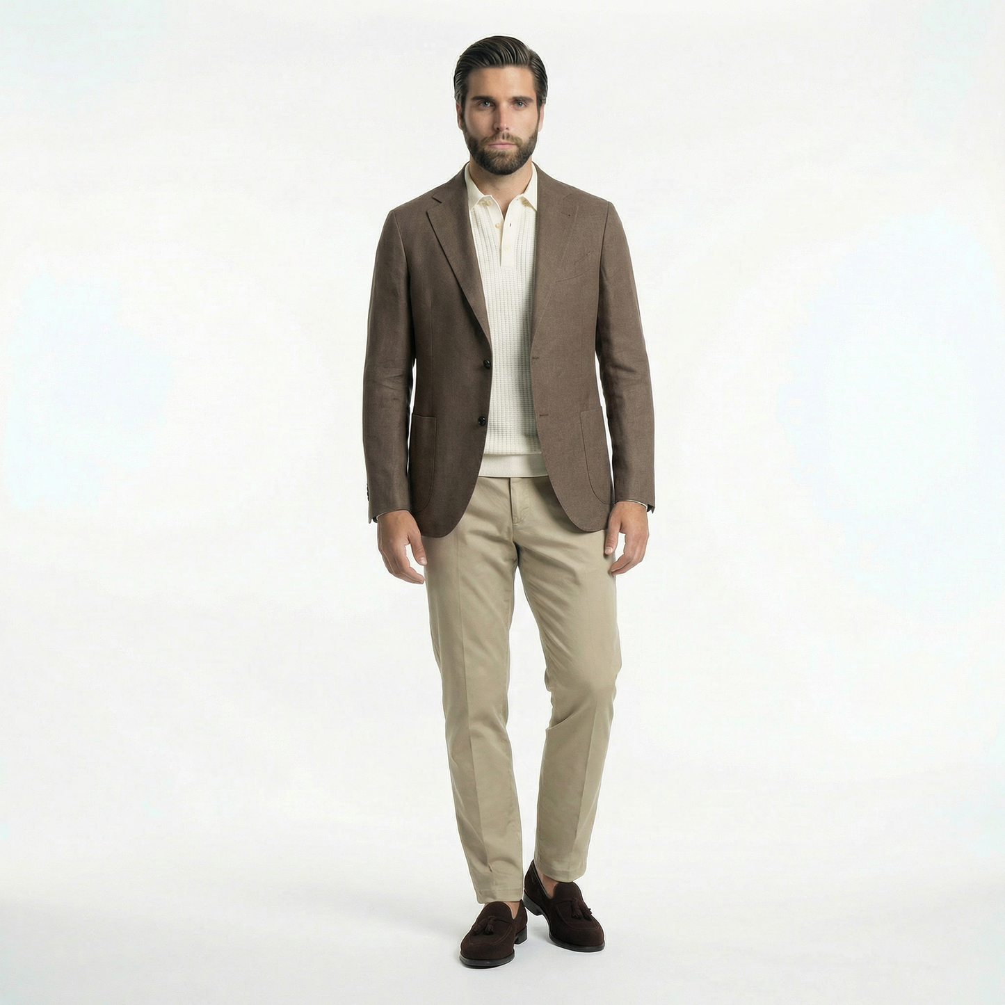 Sakko Leinen Braun - Made in Italy