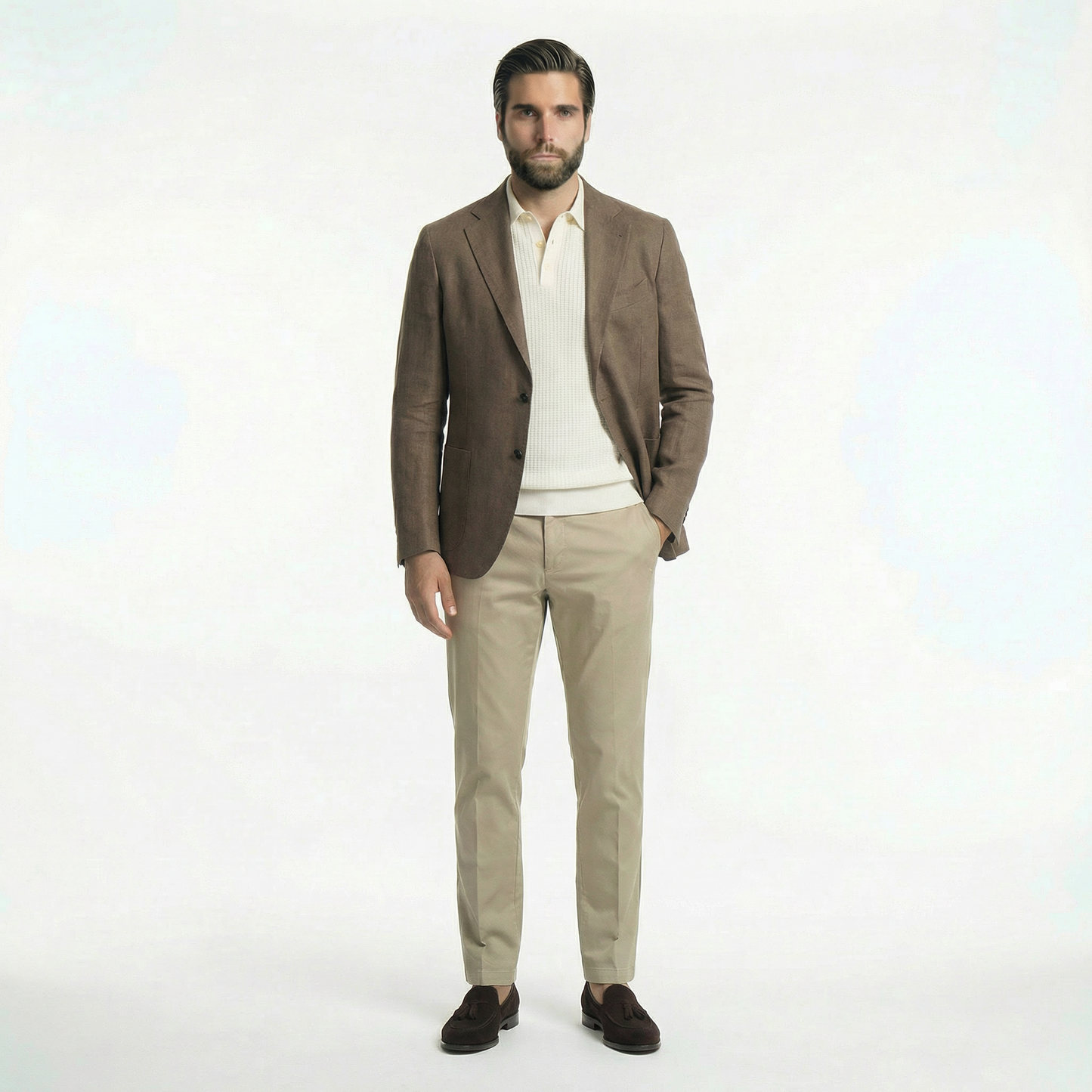 Sakko Leinen Braun - Made in Italy