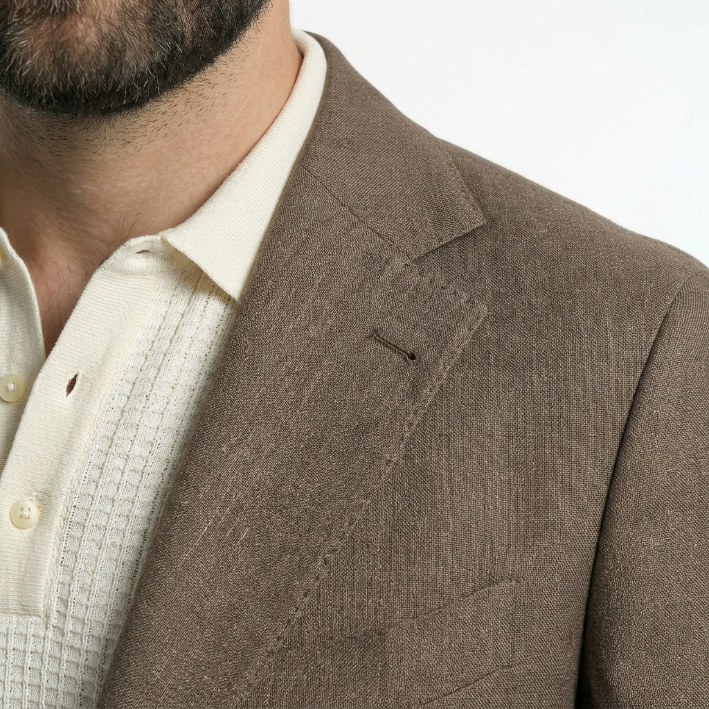 Sakko Leinen Braun - Made in Italy