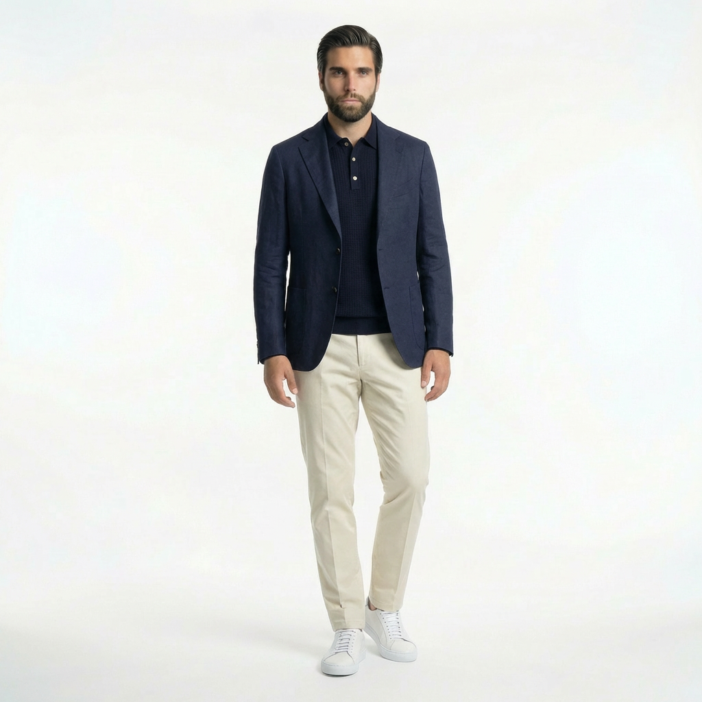 Sakko Leinen Blue - Made in Italy