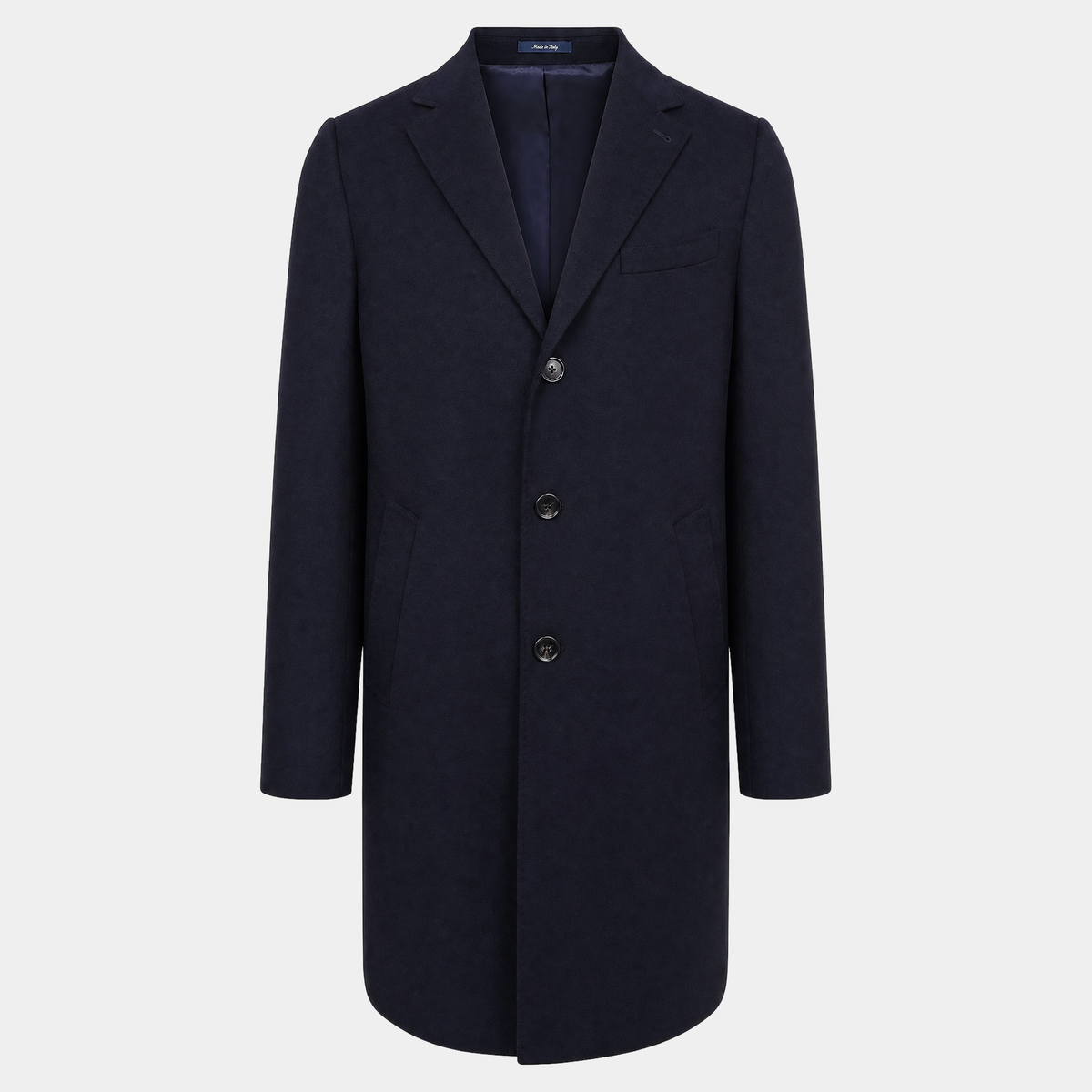 Wollmantel Navy Einreihig Made in Italy