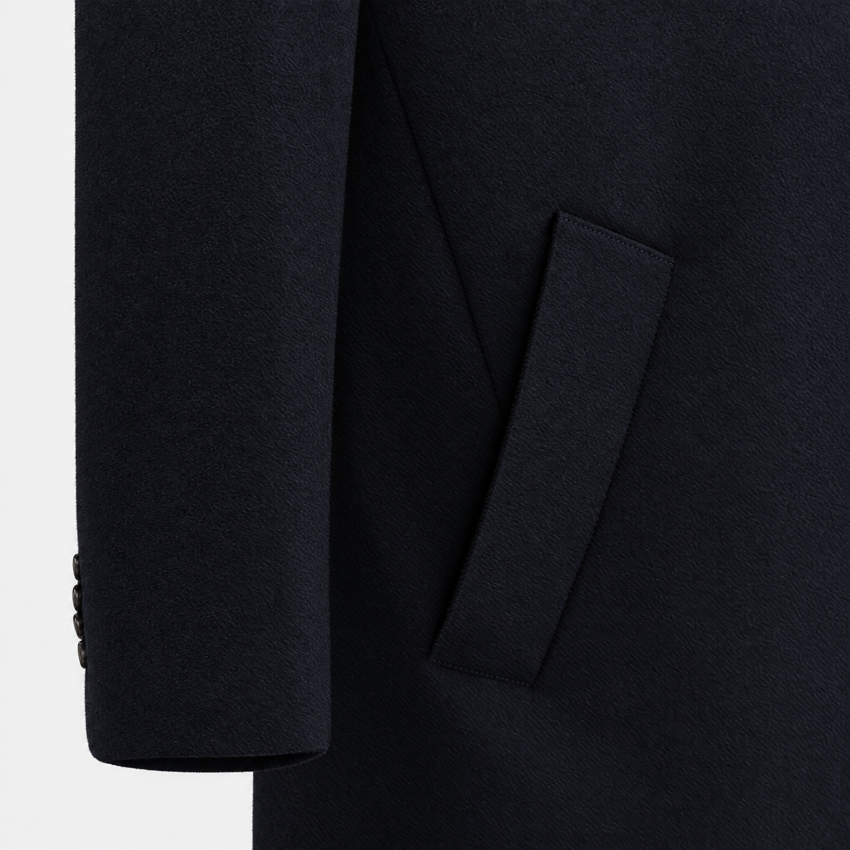 Wollmantel Navy Einreihig Made in Italy