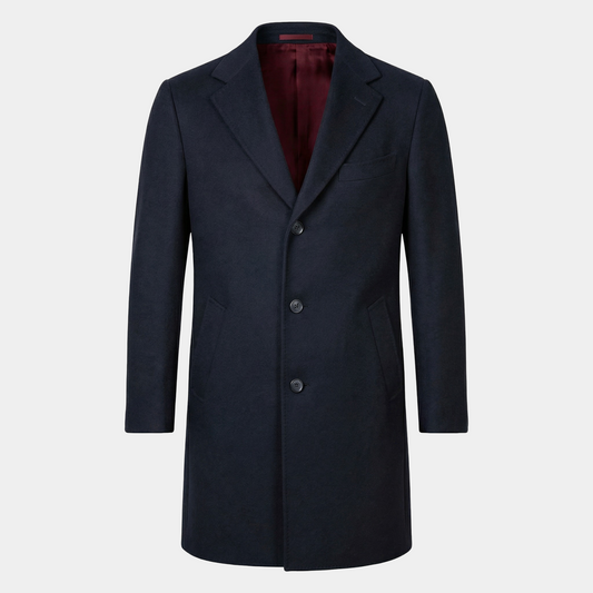 Wollmantel Navy Einreihig