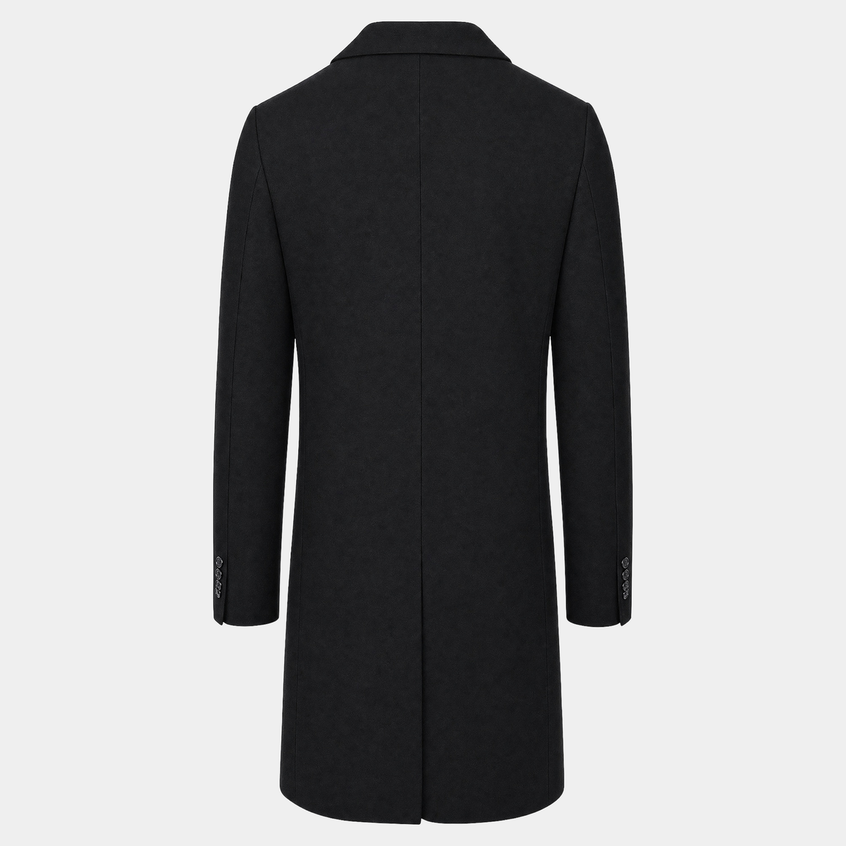 Wollmantel Schwarz Einreihig Made in Italy