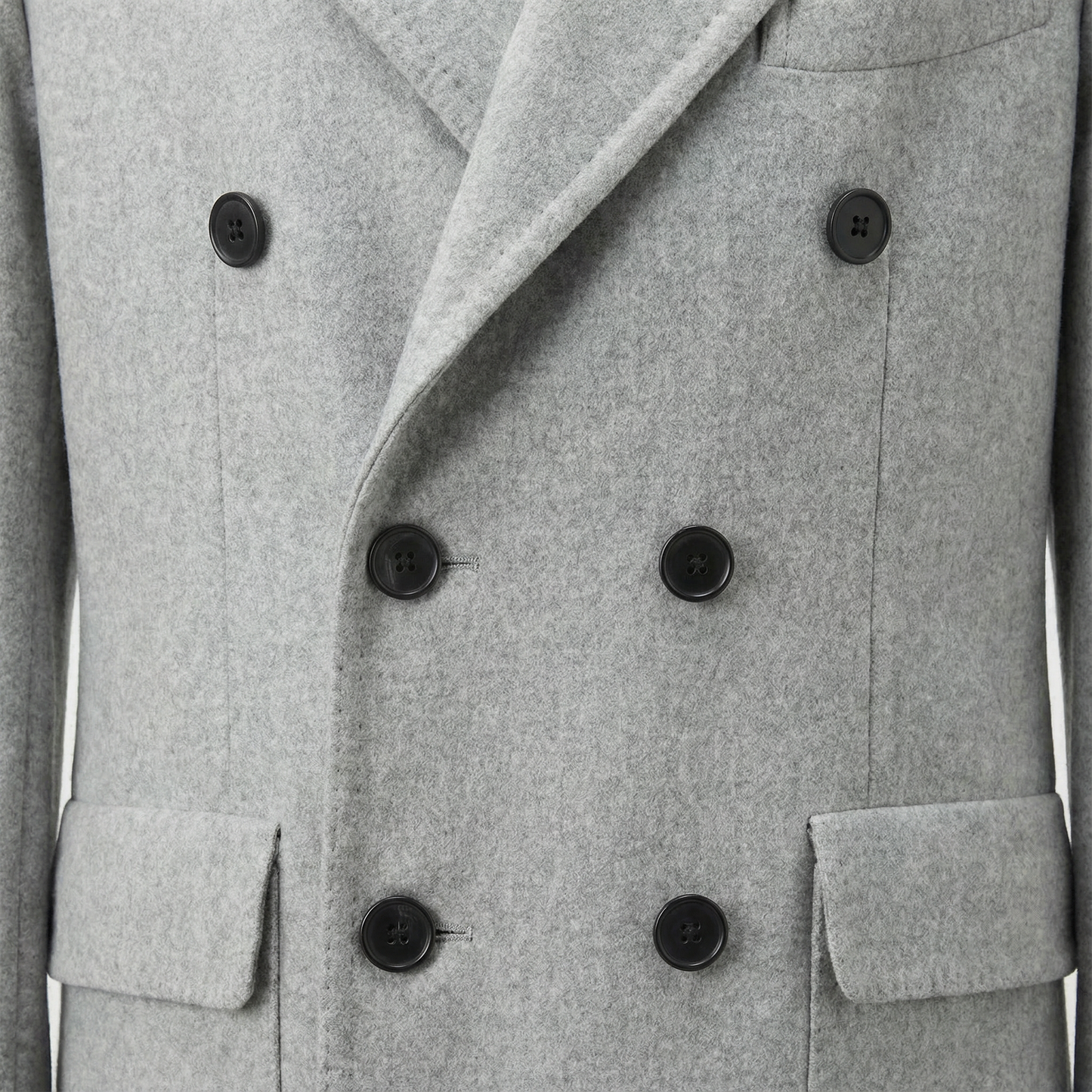 Mantel Hellgrau Doppelreiher Made in Italy