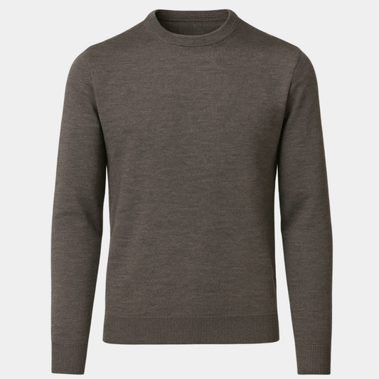 Rundhals Pullover Merinowolle Grey