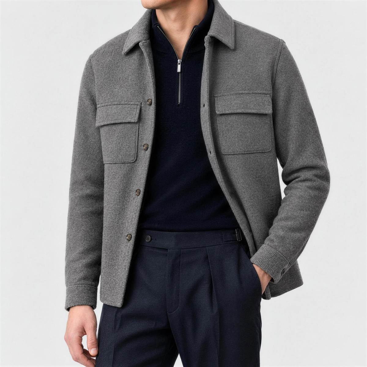 Overshirt Grey Wool Suitery