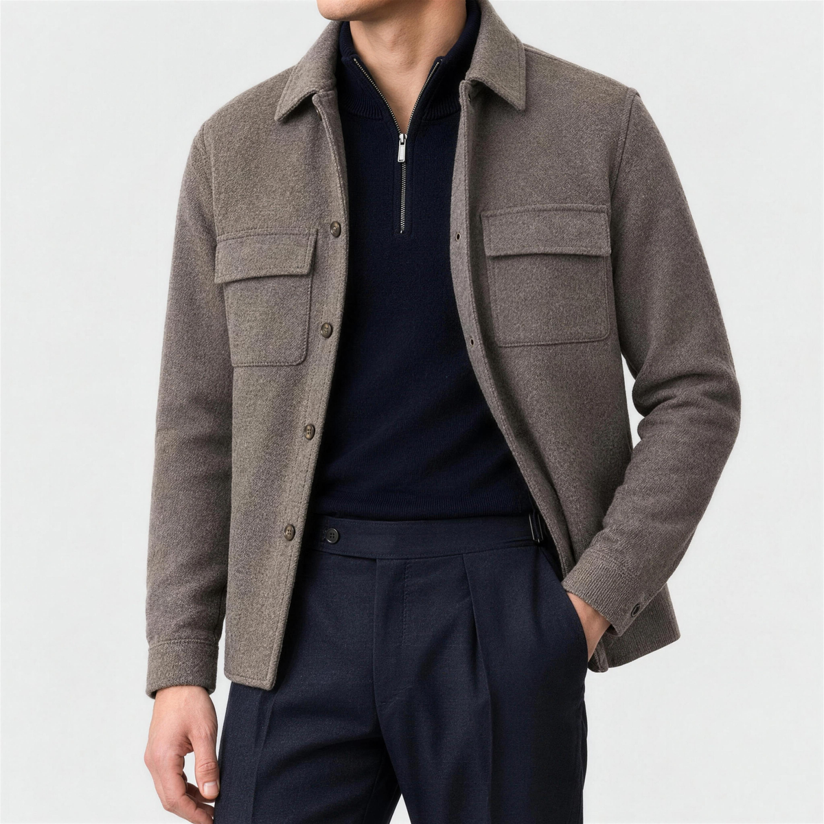Overshirt Brown Wool Suitery