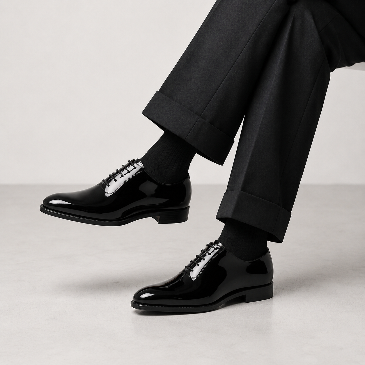 Oxford Lackleder Schwarz - Made in Italy
