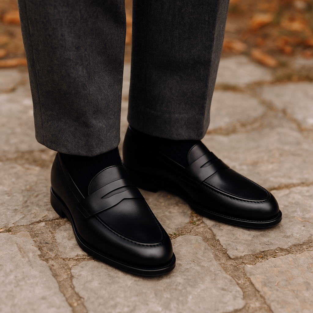 Penny Loafer Kalbsleder Made in Spain Schwarz
