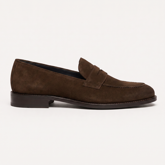 Penny Loafer Brown Suede Leather