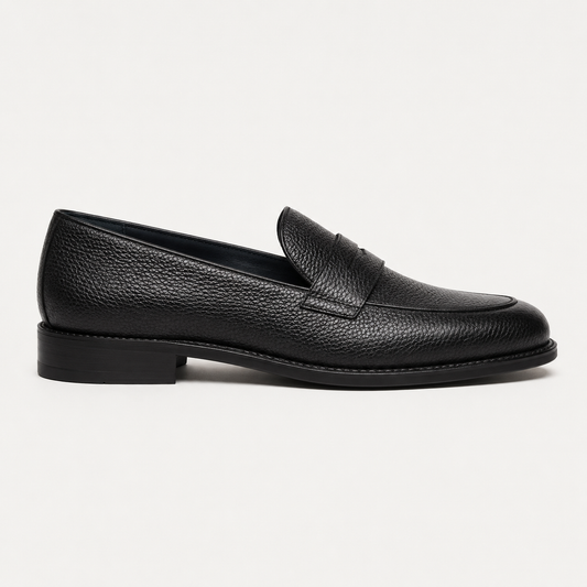 Penny Loafer Schwarz Grained Leather