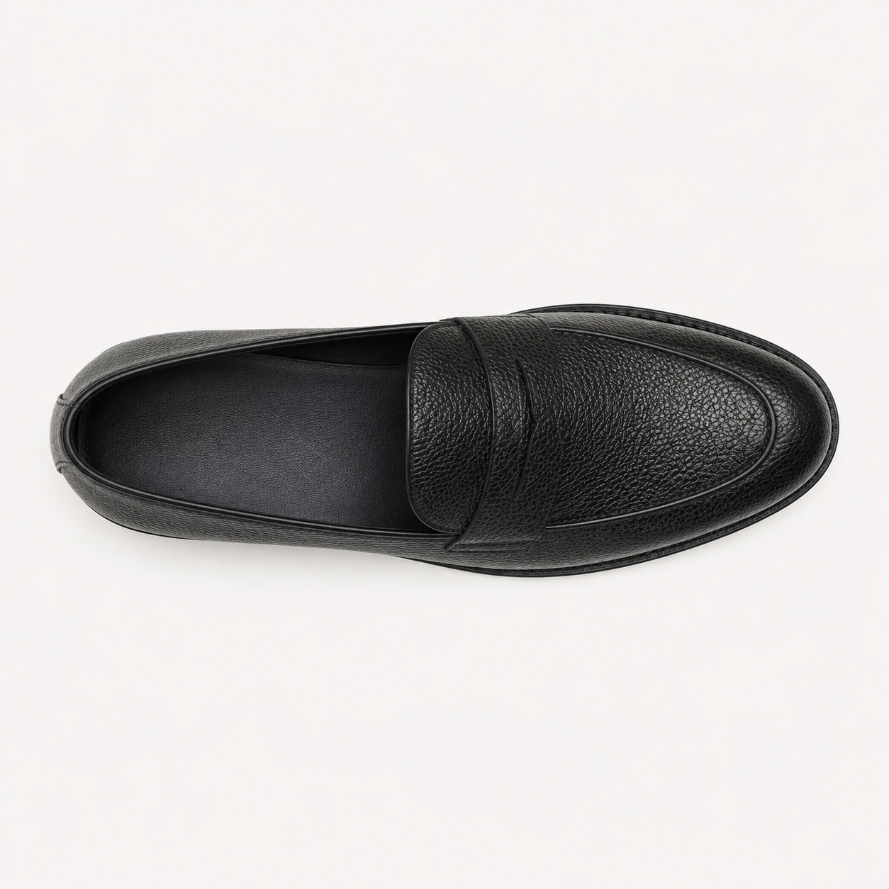 Penny Loafer Schwarz Grained Leather