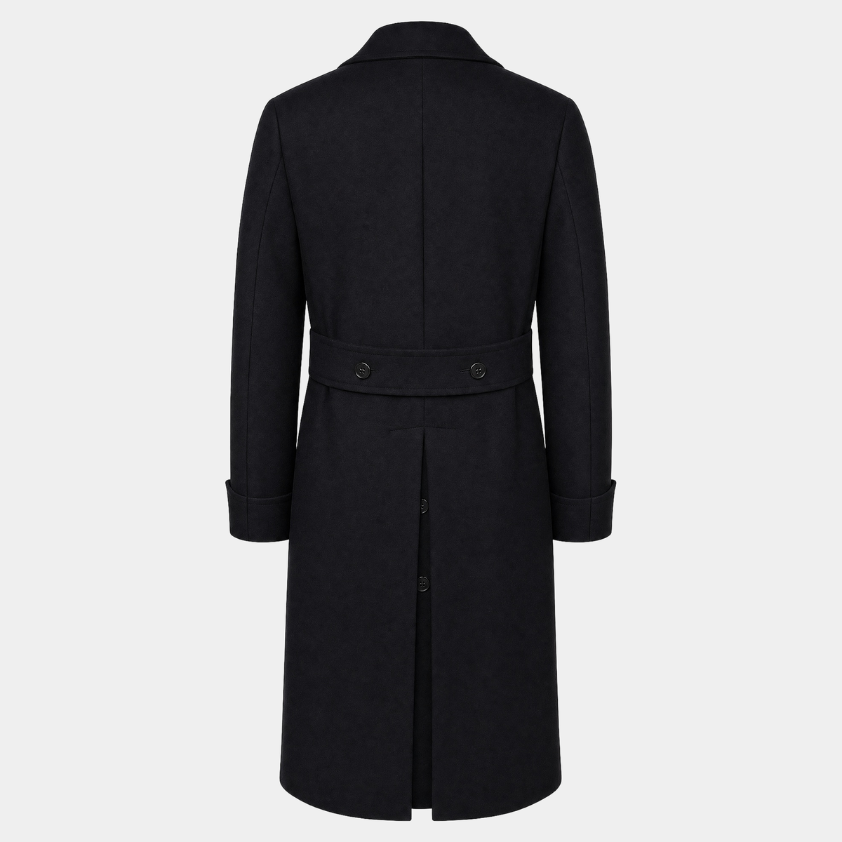 Polo Coat Black Wool Cashmere Made in Italy