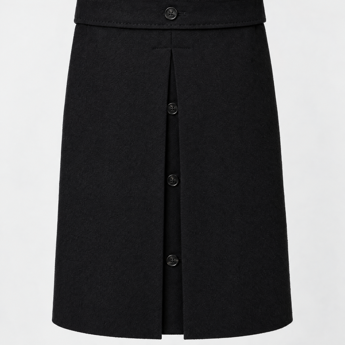 Polo Coat Black Wool Cashmere Made in Italy