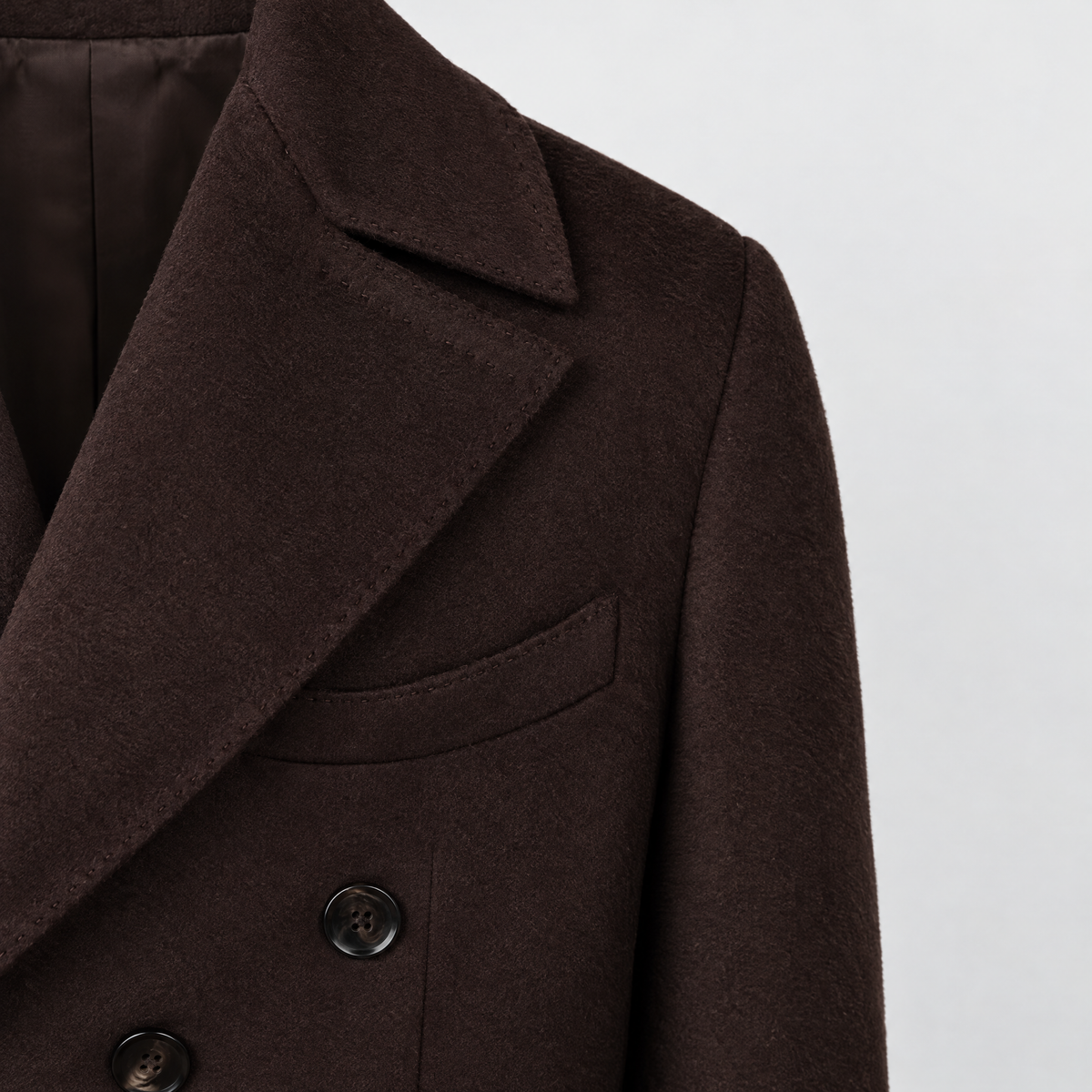 Polo Coat Brown Wool Cashmere Made in Italy