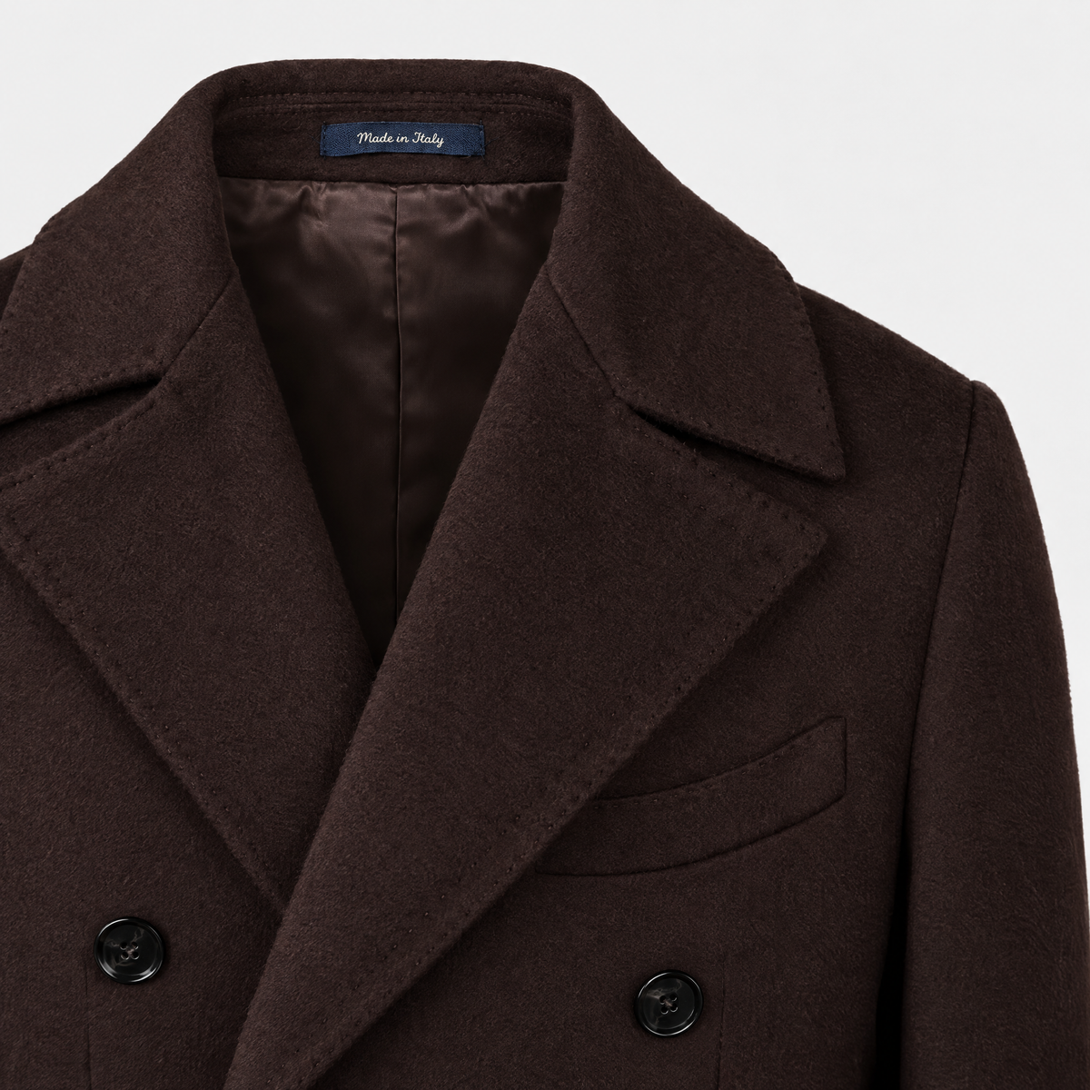 Polo Coat Brown Wool Cashmere Made in Italy