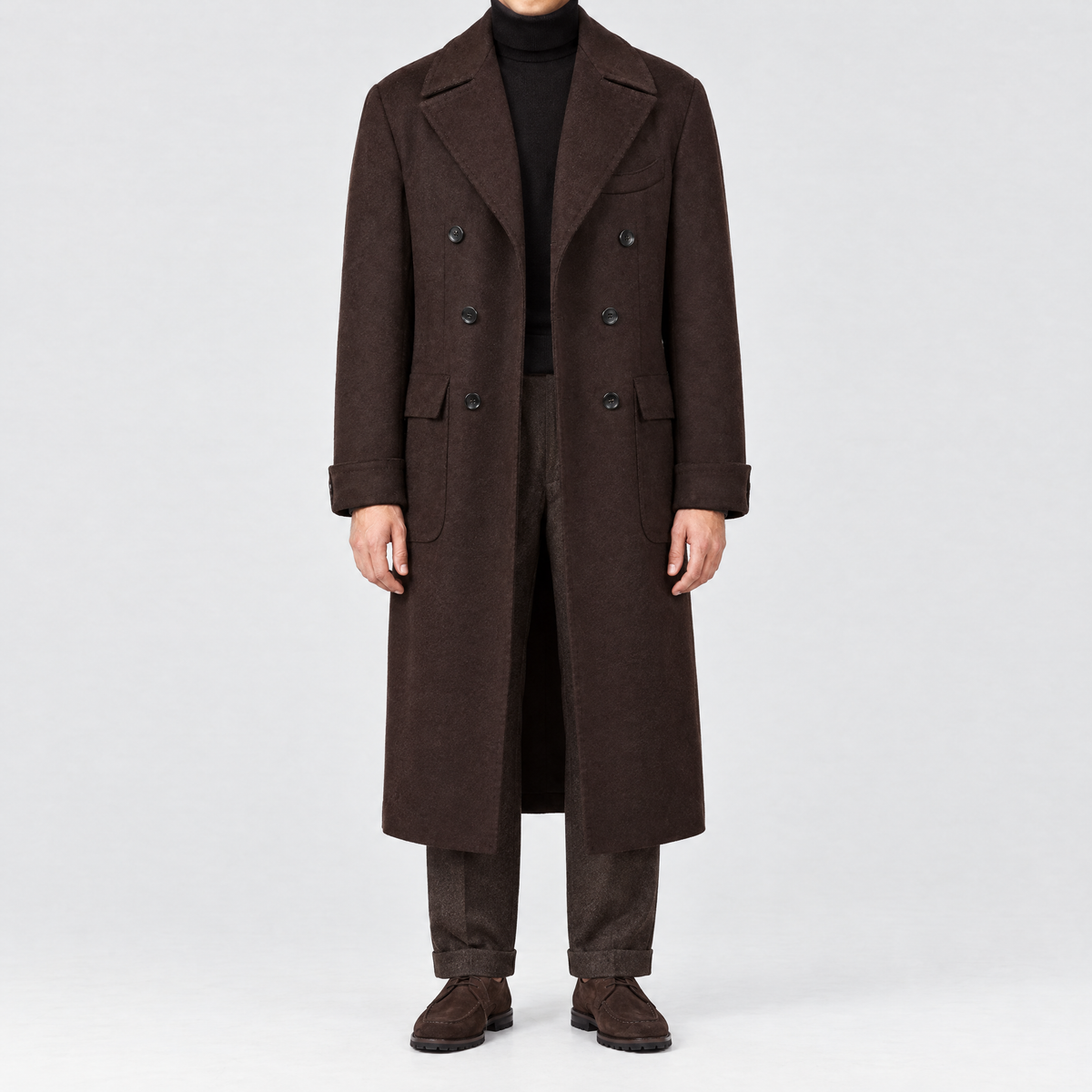 Polo Coat Brown Wool Cashmere Made in Italy