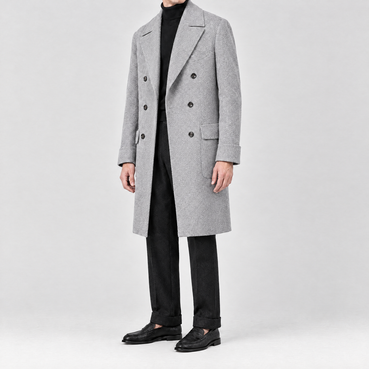 Polo Coat Hellgrau Made in Italy