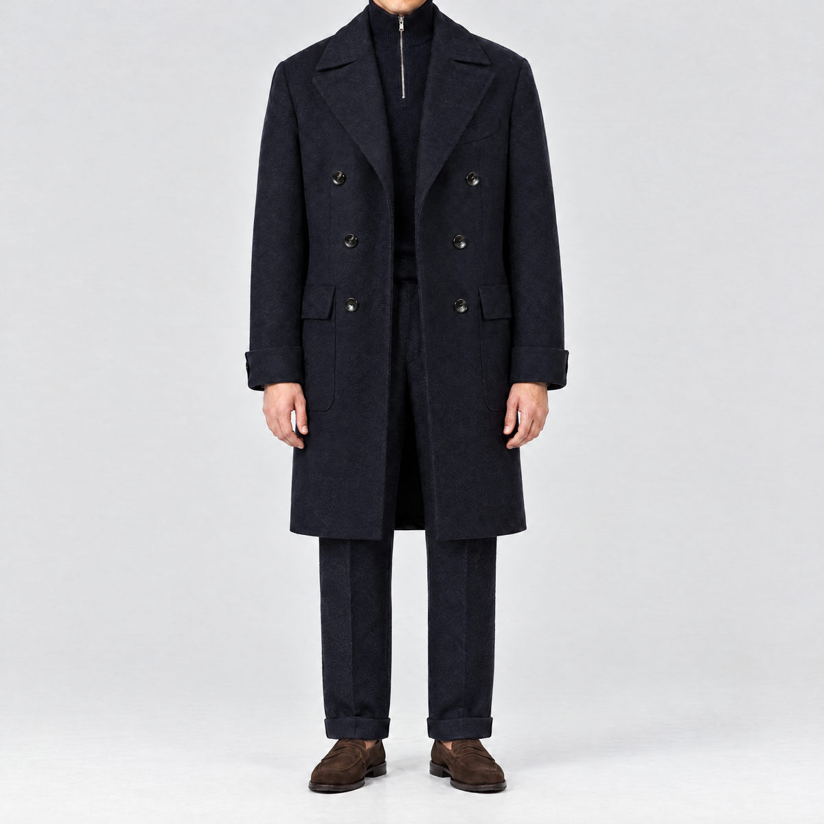 Polo Coat Navy Made in Italy