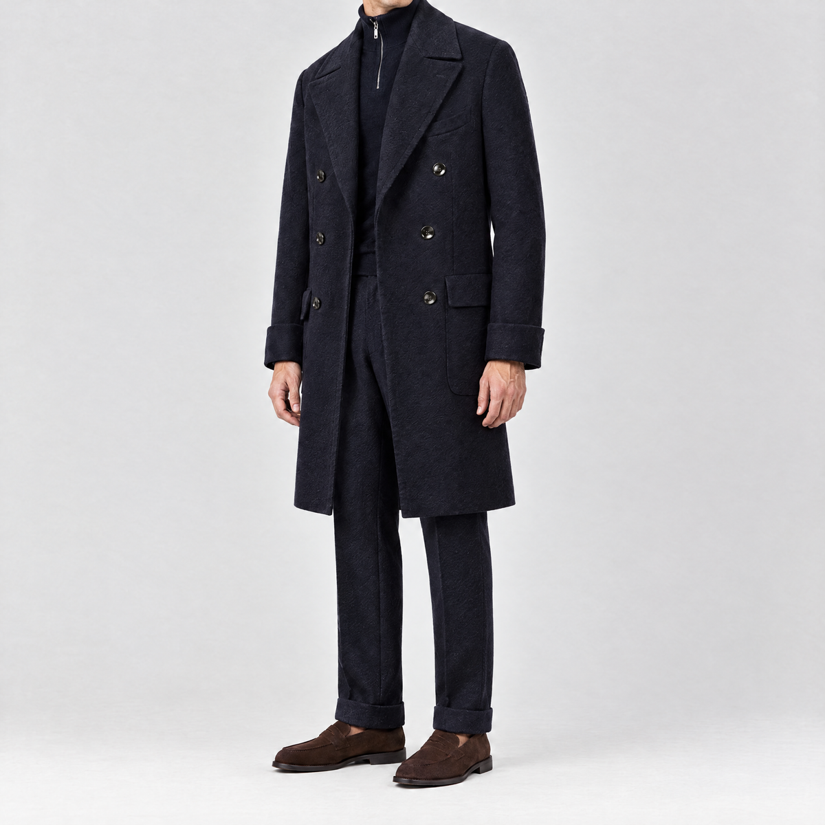 Polo Coat Navy Made in Italy