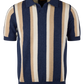 Stenströms Polo Shirt Knitted Gestreift Hemp Cotton Blue