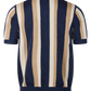 Stenströms Polo Shirt Knitted Gestreift Hemp Cotton Blue