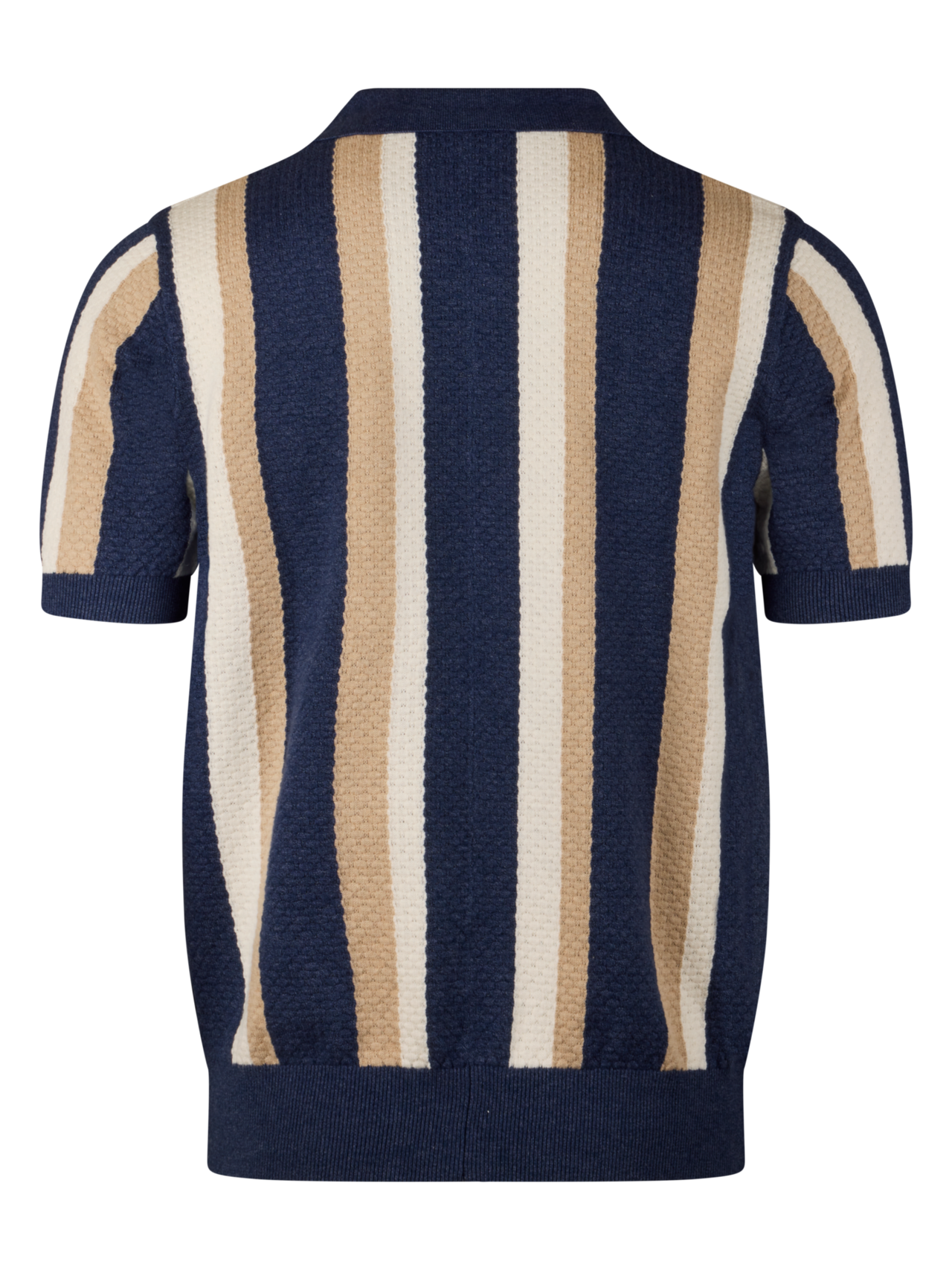 Stenströms Polo Shirt Knitted Gestreift Hemp Cotton Blue