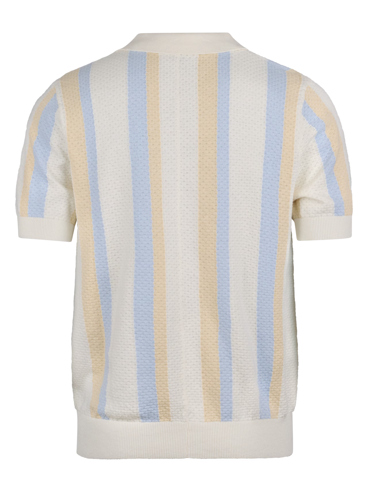 Stenströms Polo Shirt Knitted Gestreift Hemp Cotton Off White