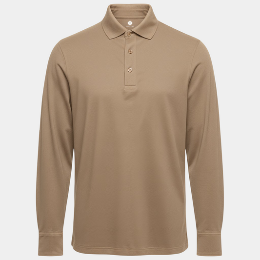 Signature Polo Longsleeve Beige