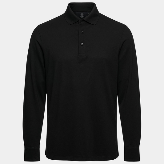Signature Polo Longsleeve Schwarz