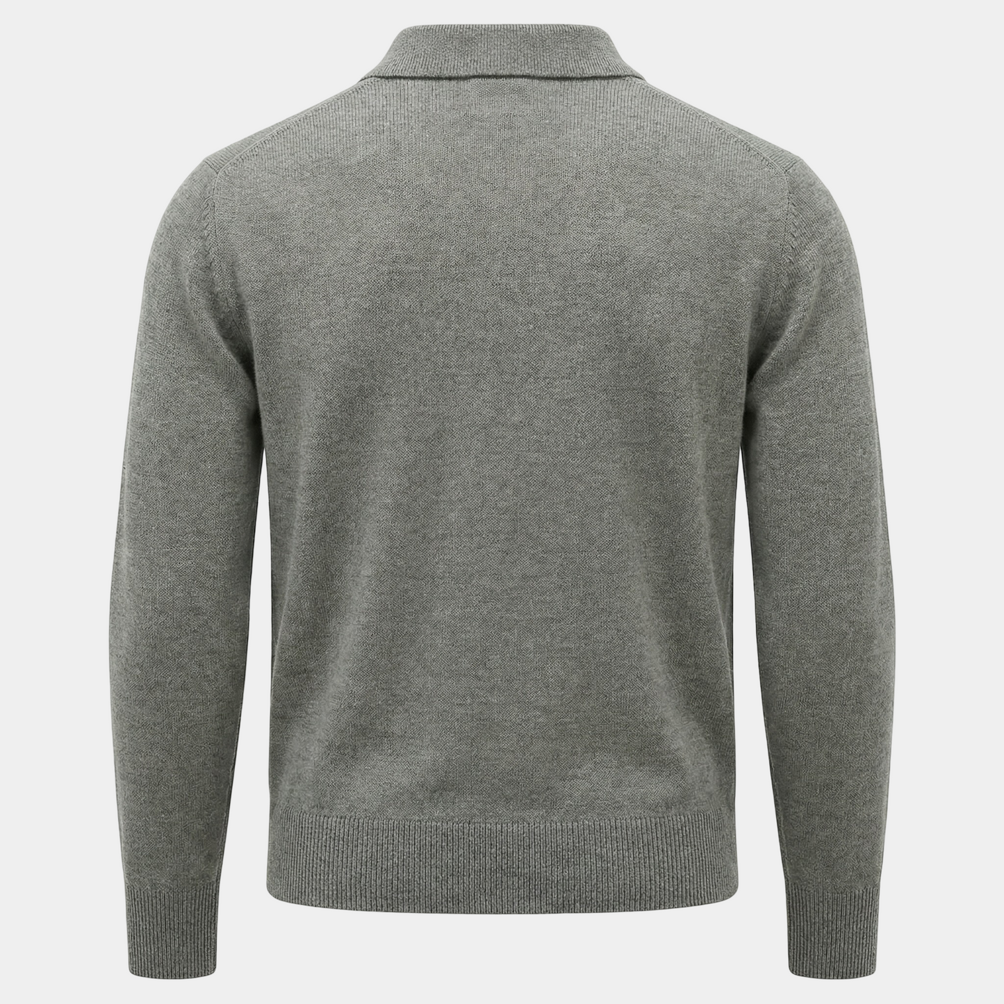 Polo Langarm Grey reine Merinowolle Made in Italy