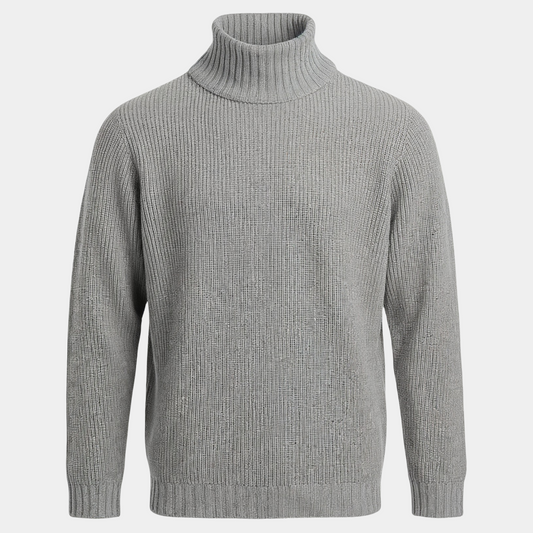 Rollkragen Grey Wolle Kaschmir Made in Italy